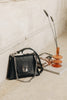 "WINGS" SMALL BLACK NICKEL SHOULDER BAG