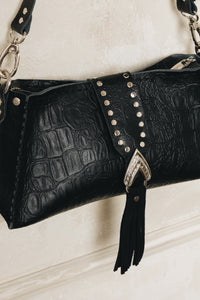 "I AM LOVE" BLACK NICKEL SHOULDER BAG