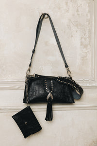 "I AM LOVE" BLACK NICKEL SHOULDER BAG