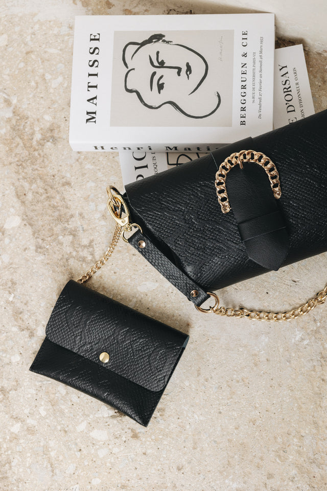"MOVING ON" BLACK GOLD SHOULDER BAG