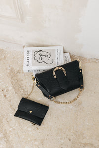 "MOVING ON" BLACK GOLD SHOULDER BAG