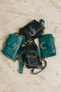 "MOVING ON" BLACK GOLD SHOULDER BAG