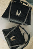 "WINGS" BLACK NICKEL SHOULDER BAG