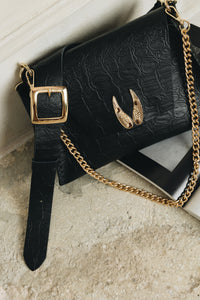 "WINGS" BLACK GOLD SHOULDER BAG