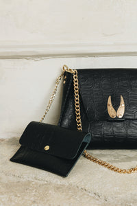 "WINGS" BLACK GOLD SHOULDER BAG