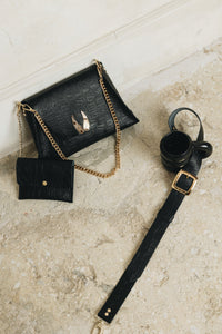 "WINGS" BLACK GOLD SHOULDER BAG