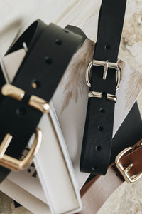 "HOLLOW" BLACK GOLD BELT