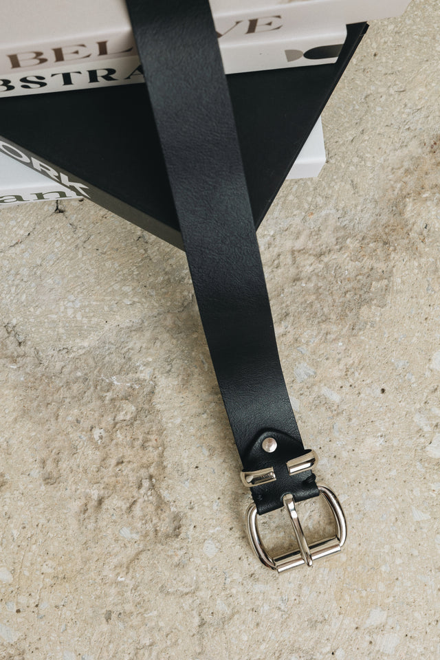 "HOLLOW" BLACK NICKEL BELT