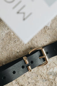 "HOLLOW" BLACK GOLD BELT