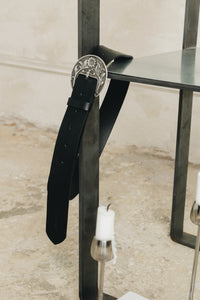 "WILDFLOWER" BLACK NICKEL BELT