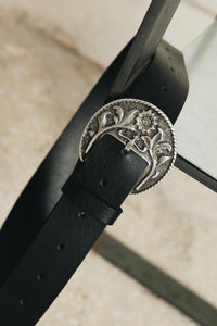 "WILDFLOWER" BLACK NICKEL BELT