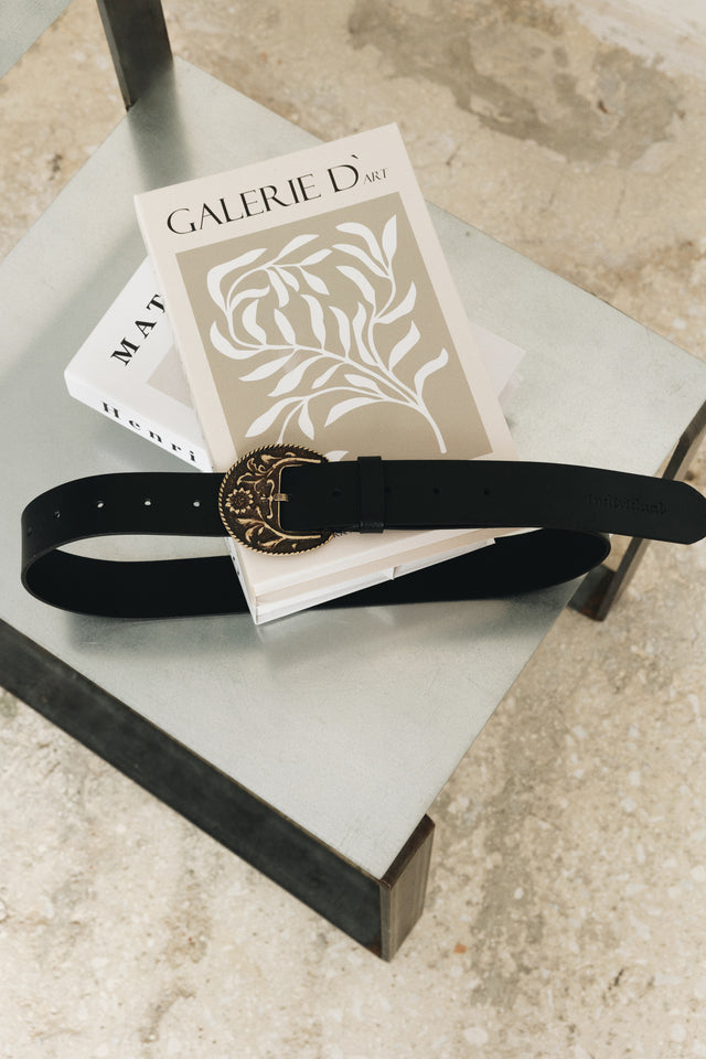 "WILDFLOWER" BLACK BRONZE BELT
