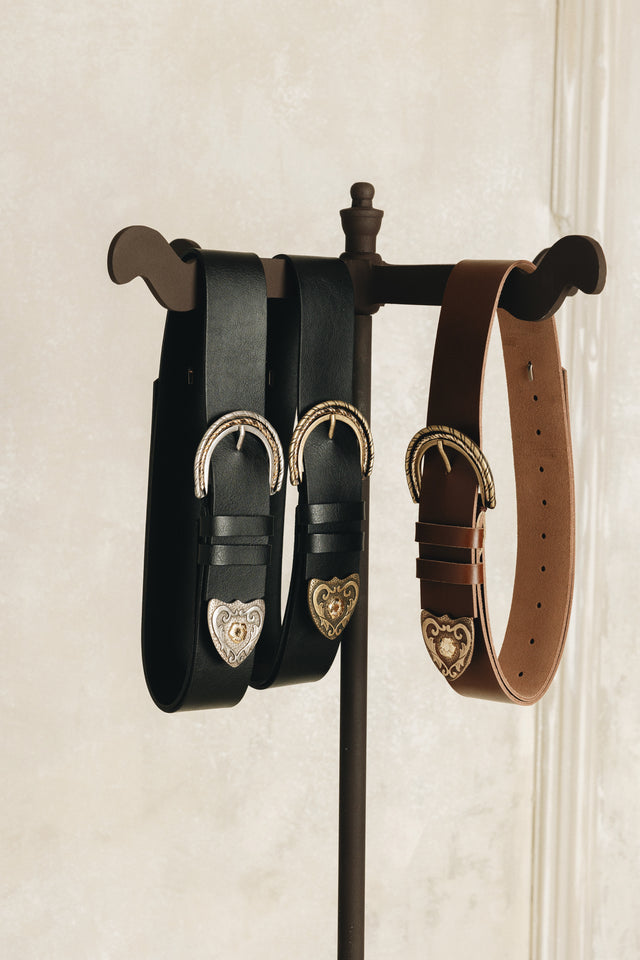 "I SEE A MORNING" BLACK BRONZE GOLD BELT