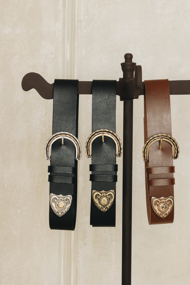 "I SEE A MORNING" BLACK BRONZE GOLD BELT