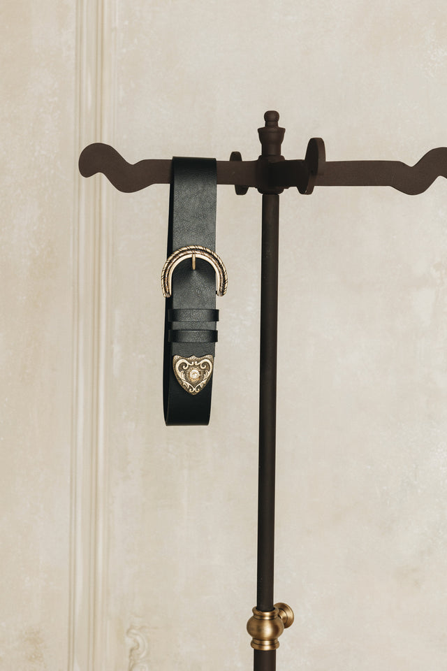"I SEE A MORNING" BLACK NICKEL GOLD BELT