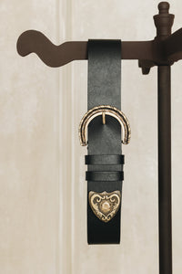 "I SEE A MORNING" BLACK NICKEL GOLD BELT
