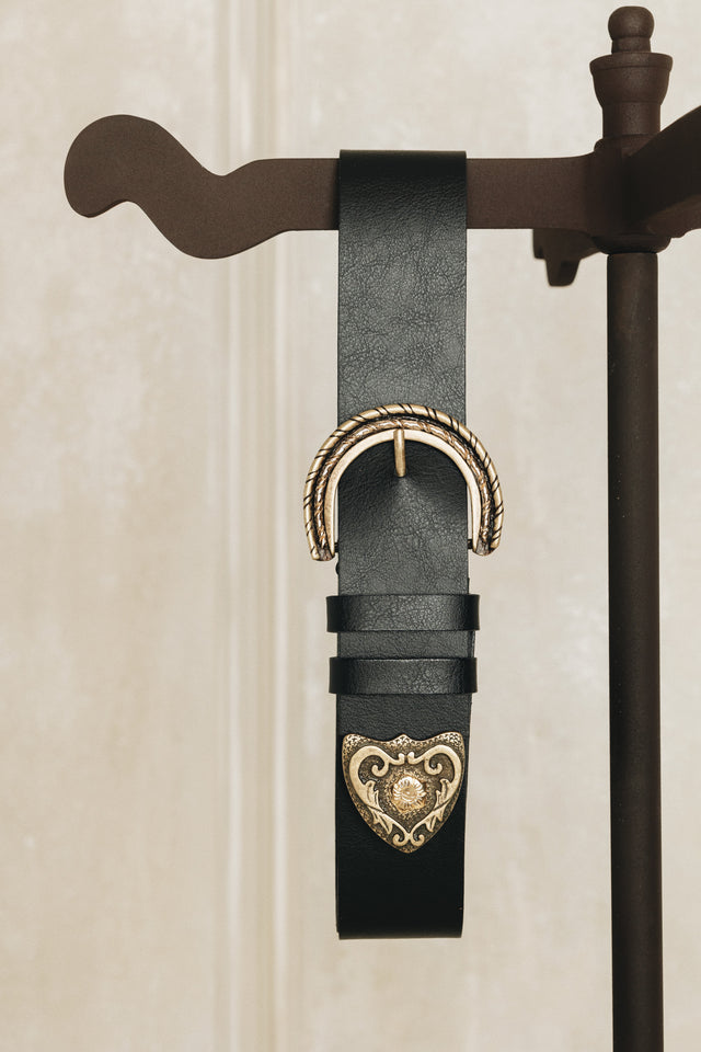 "I SEE A MORNING" BLACK NICKEL GOLD BELT