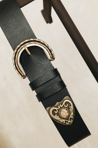 "I SEE A MORNING" BLACK NICKEL GOLD BELT