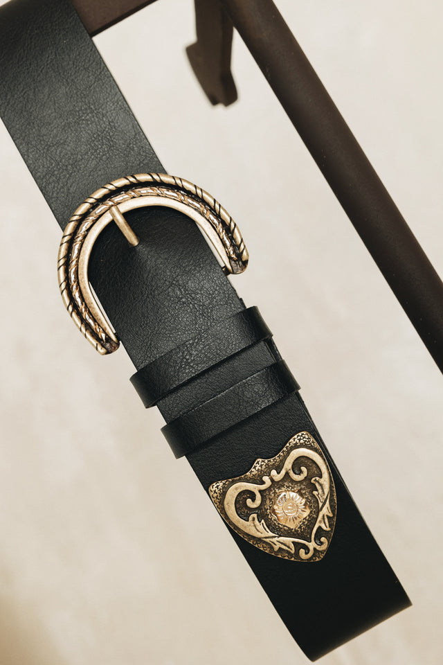 "I SEE A MORNING" BLACK NICKEL GOLD BELT