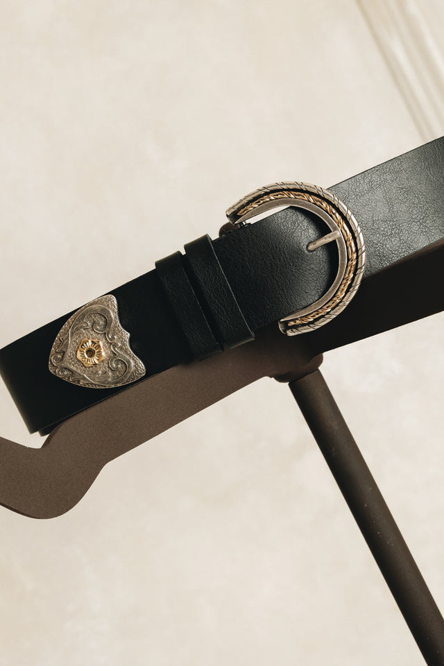 "I SEE A MORNING" BLACK BRONZE GOLD BELT