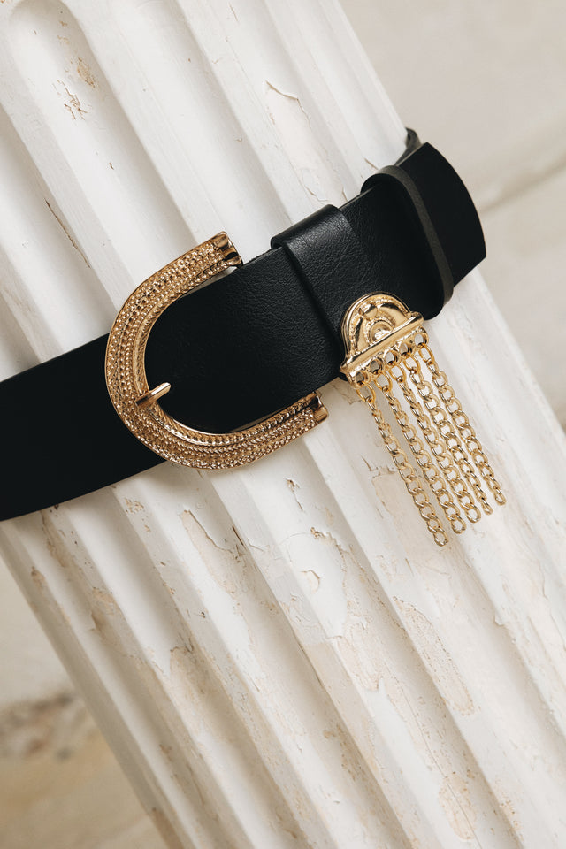 "RAIN" BLACK GOLD BELT