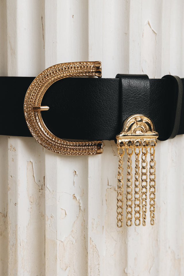 "RAIN" BLACK GOLD BELT