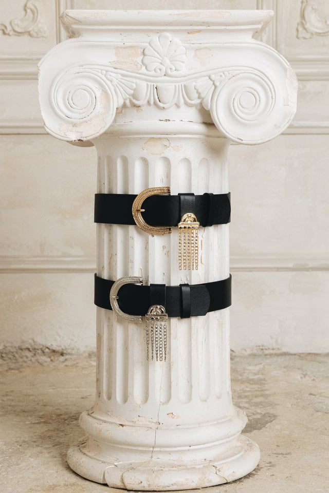 "RAIN" BLACK GOLD BELT