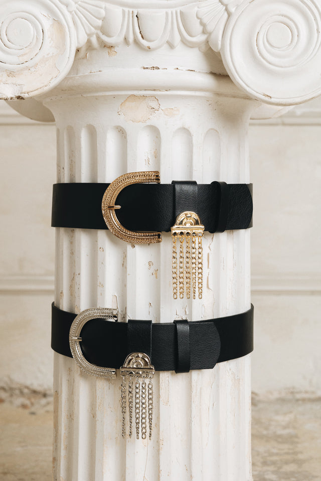 "RAIN" BLACK GOLD BELT