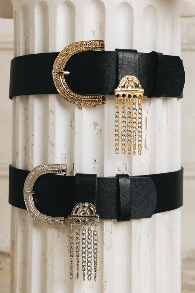"RAIN" BLACK GOLD BELT
