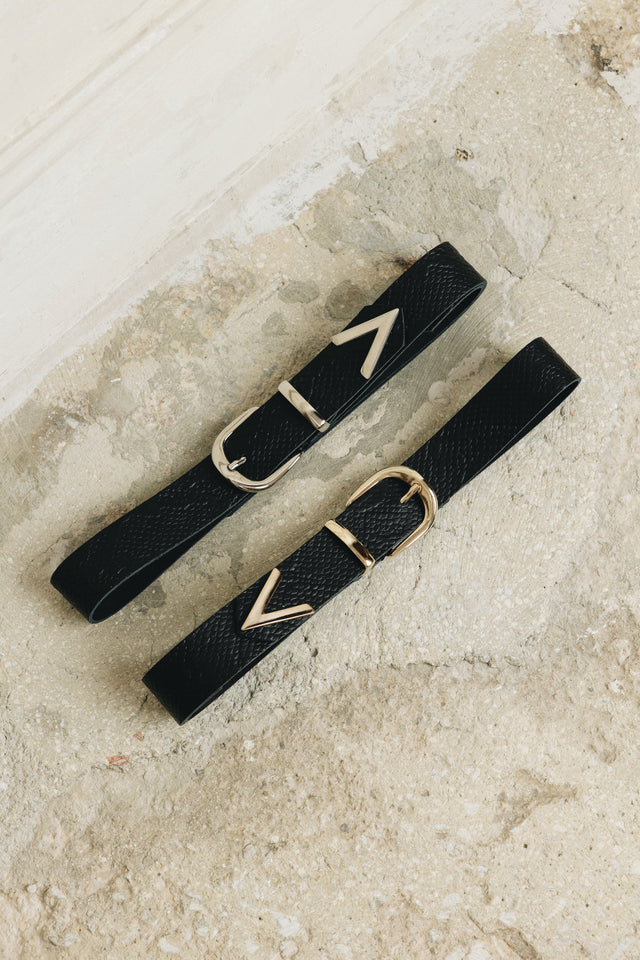 "GUIDING LIGHT" BLACK GOLD BELT