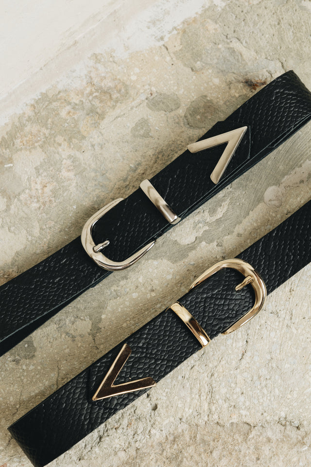 "GUIDING LIGHT" BLACK GOLD BELT