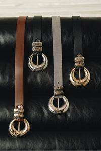 "DOUBLE VISION" BLACK NICKEL BELT