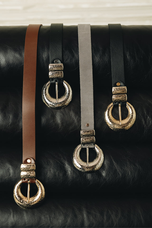 "DOUBLE VISION" BLACK NICKEL BELT