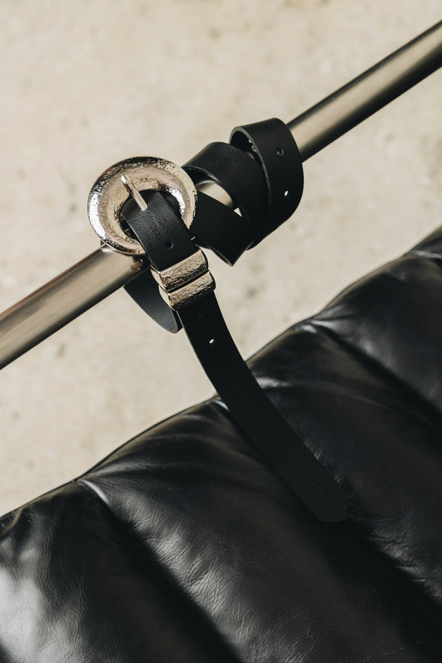 "DOUBLE VISION" BLACK NICKEL BELT