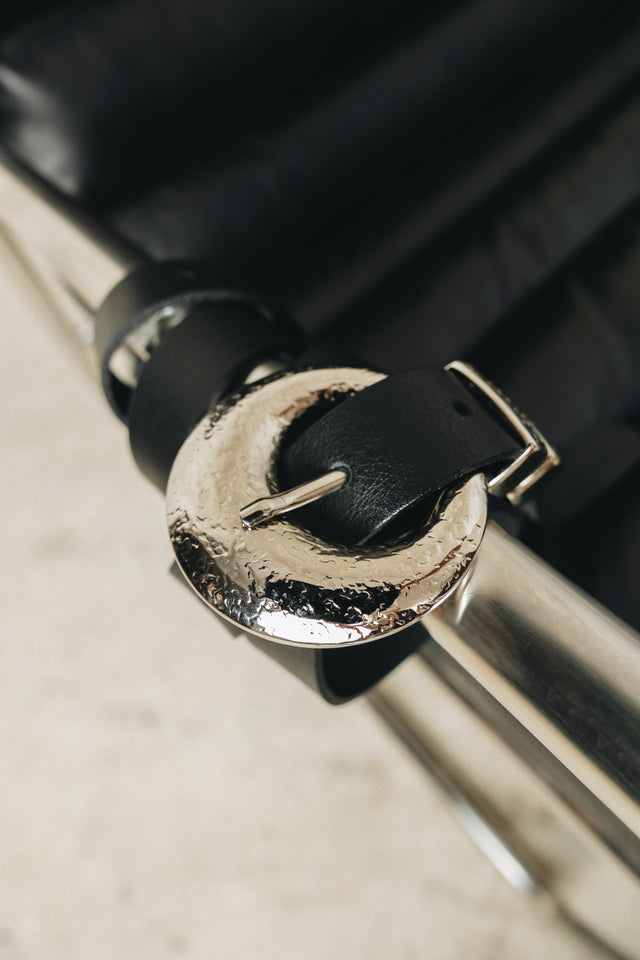 "DOUBLE VISION" BLACK NICKEL BELT