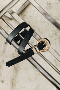 "DOUBLE VISION" BLACK GOLD BELT