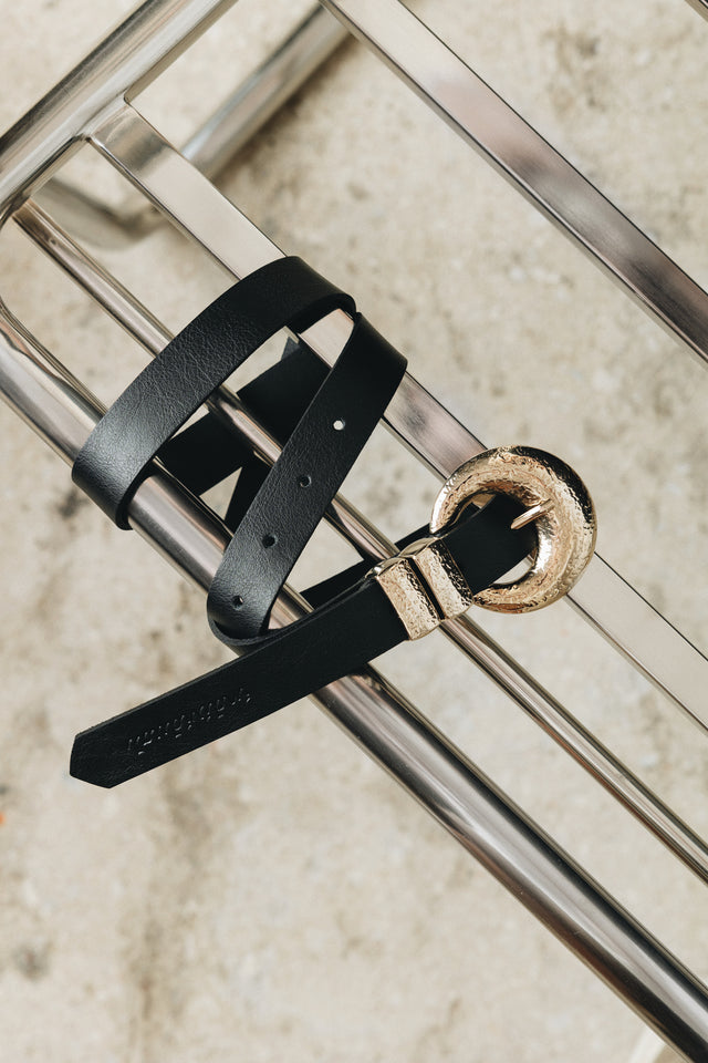 "DOUBLE VISION" BLACK GOLD BELT