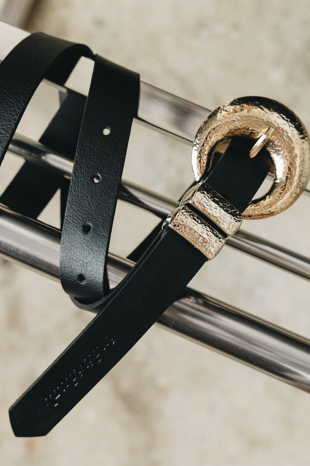 "DOUBLE VISION" BLACK GOLD BELT