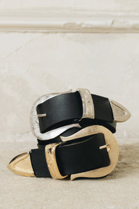 "AMANDA" BLACK GOLD BELT