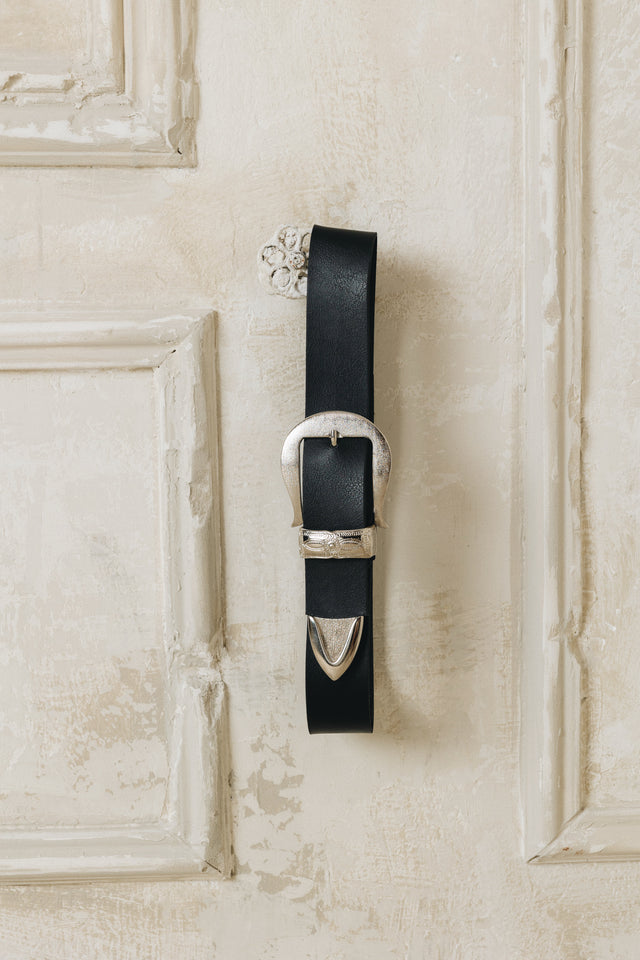 "AMANDA" BLACK NICKEL BELT