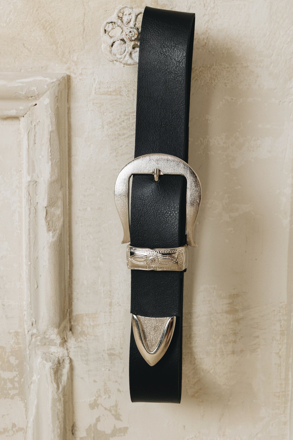 "AMANDA" BLACK NICKEL BELT
