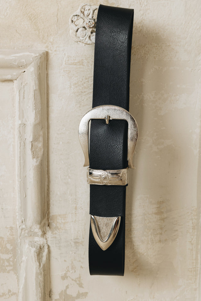 "AMANDA" BLACK NICKEL BELT