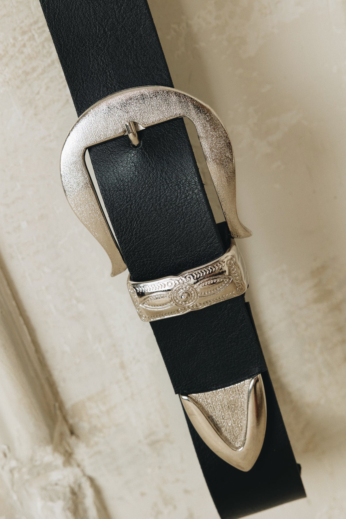 "AMANDA" BLACK NICKEL BELT