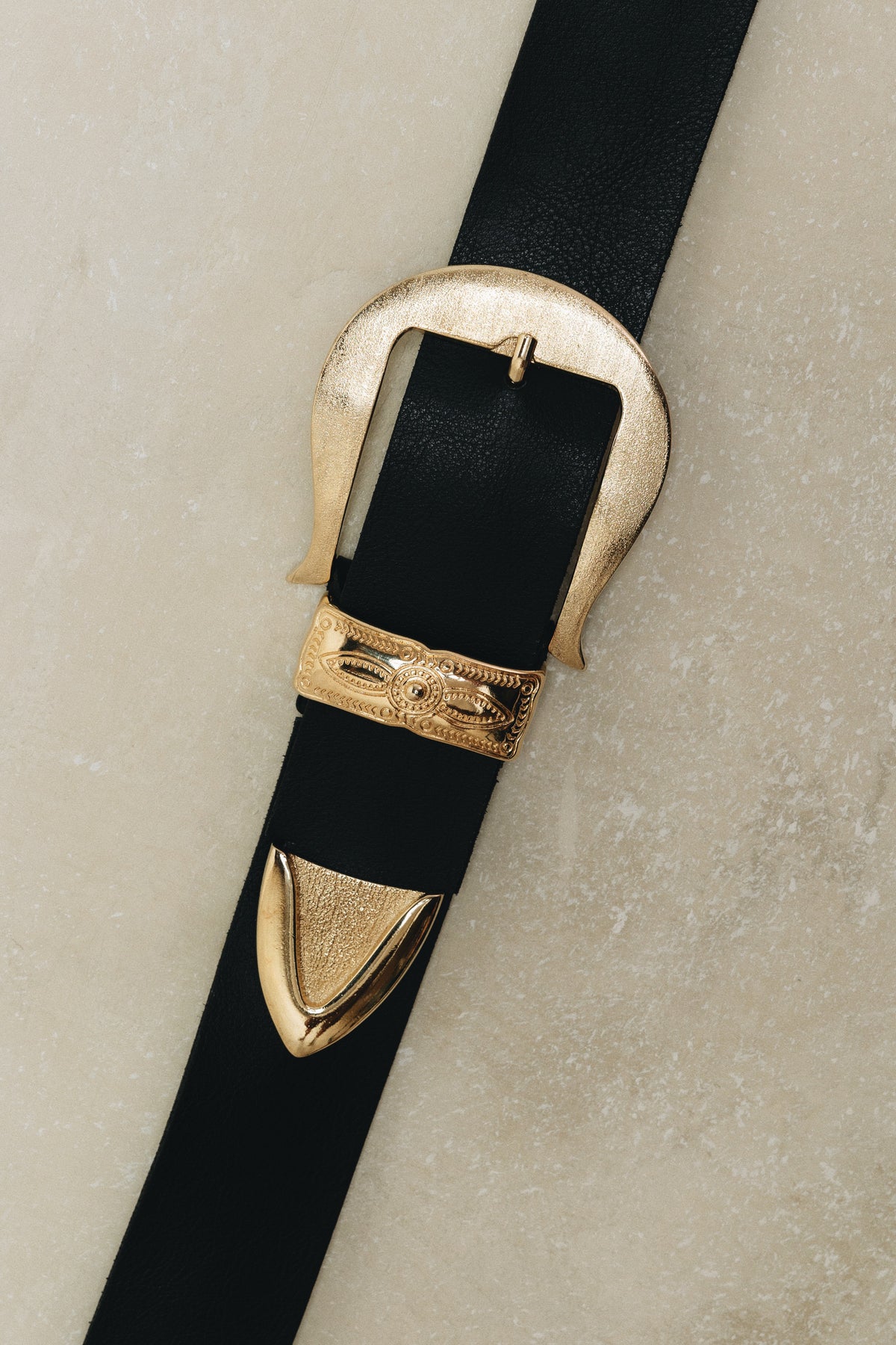 "AMANDA" BLACK GOLD BELT