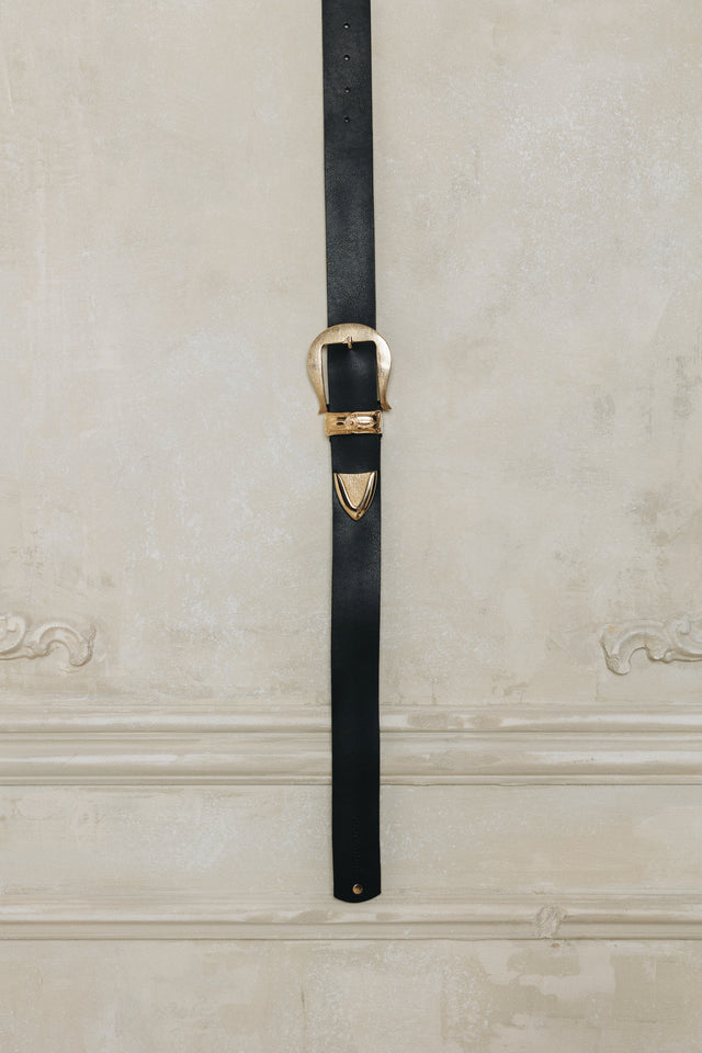 "AMANDA" BLACK GOLD BELT