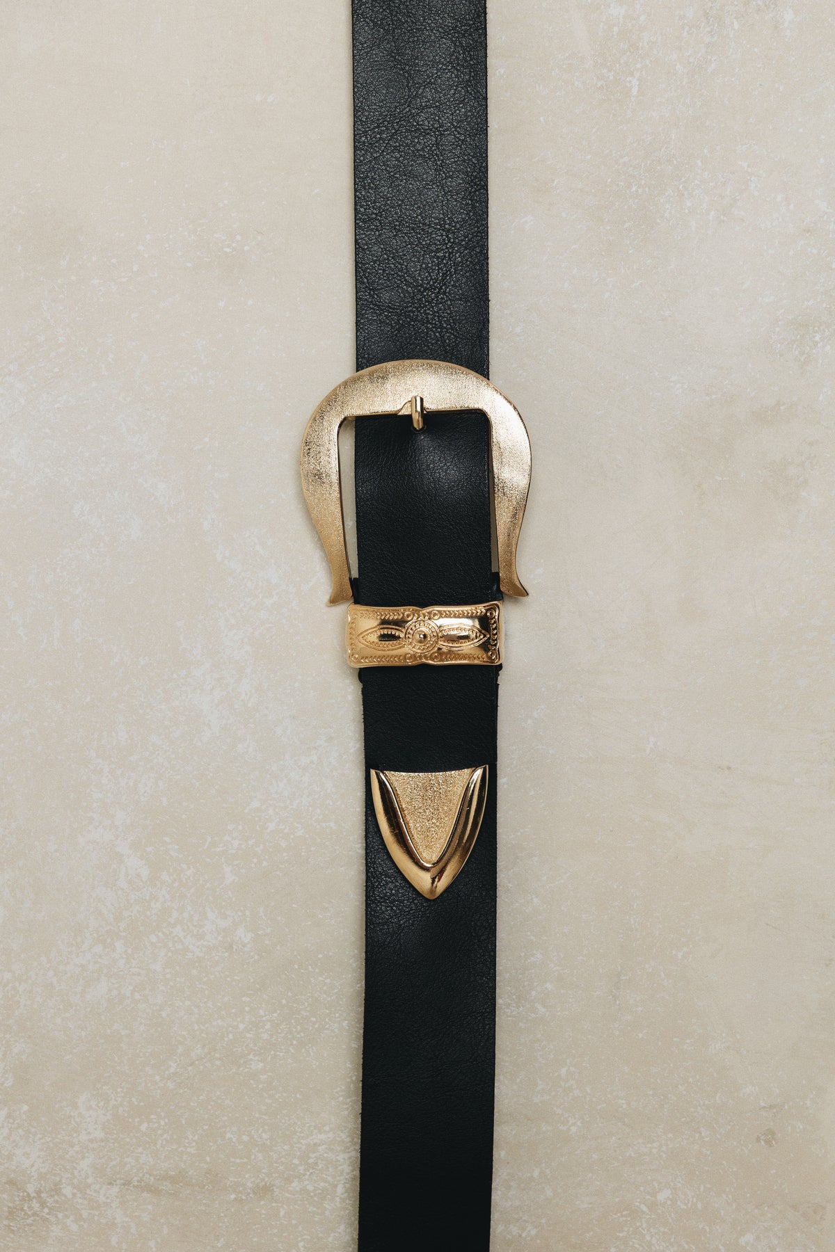 "AMANDA" BLACK GOLD BELT