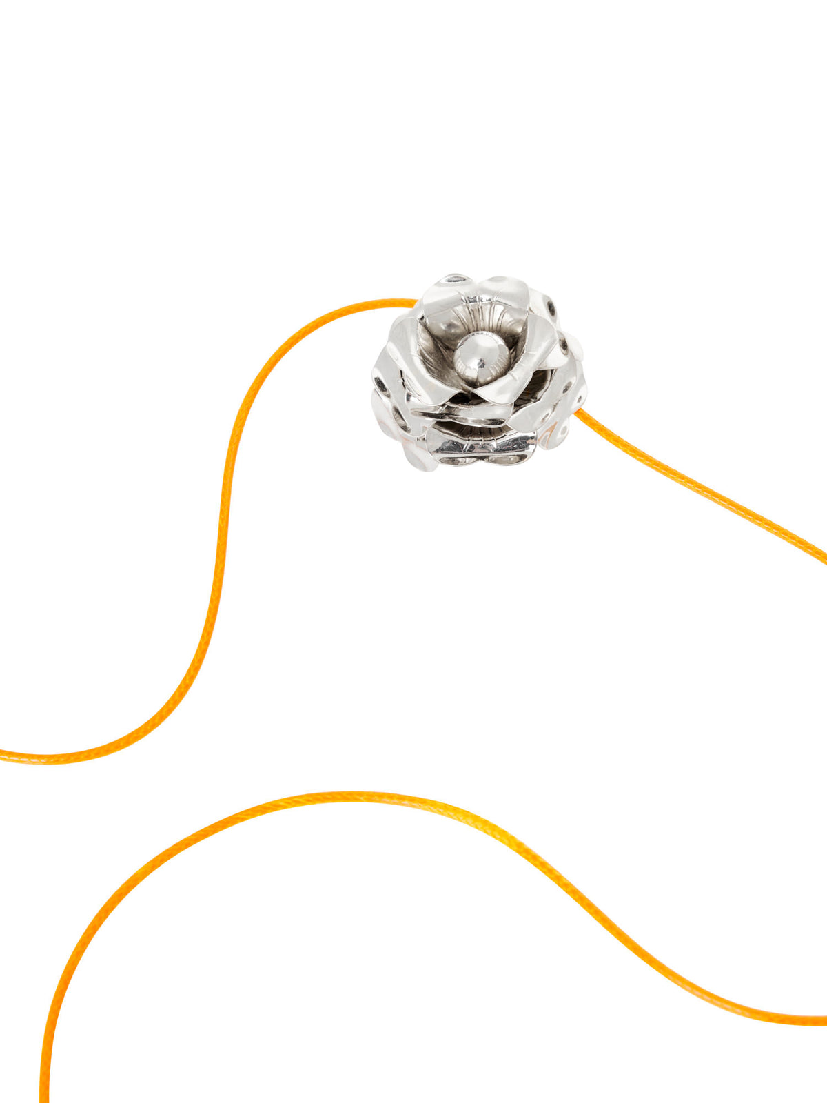 FLEUR DE LIS NECKLACE (SILVER/ORANGE)