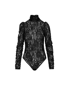 PATRICIA BODYSUIT | BLACK SEQUINED LACE