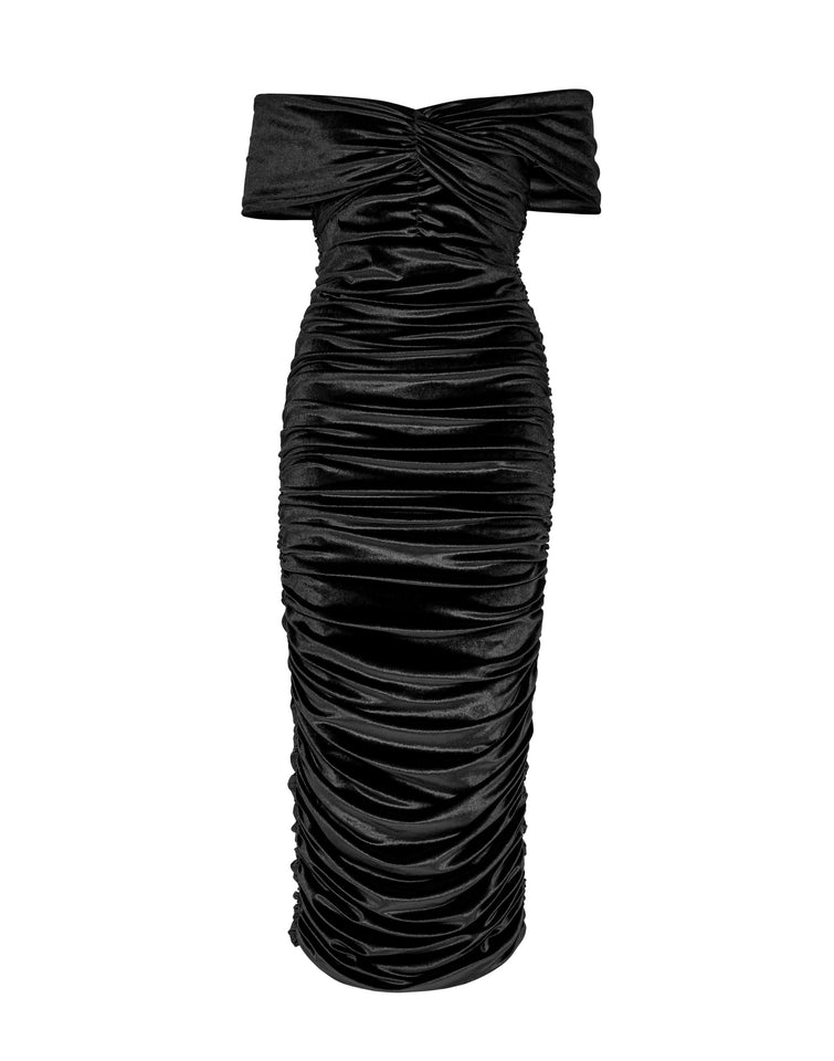 RUBY VELVET DRESS | BLACK