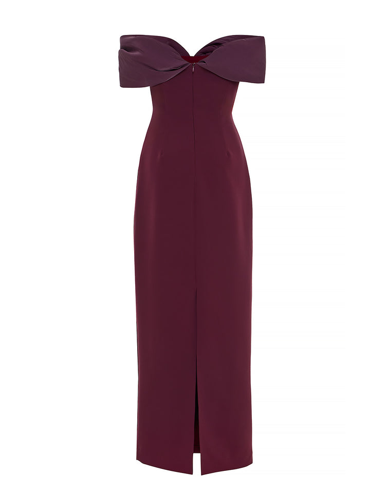 MADELEINE DRESS BURGUNDY